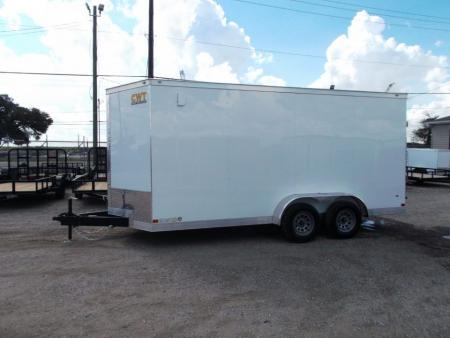 New 2027 Covered Wagon Trailers 7x18 Cargo Trailer / Enclosed Trailer / 7ft Interior / Extra Wide Ramp / 48" RV Door / .080 White Poly Core Semi-Screwless Exterior