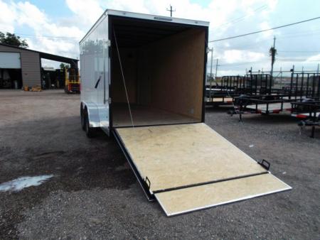 New 2027 Covered Wagon Trailers 7x18 Cargo Trailer / Enclosed Trailer / 7ft Interior / Extra Wide Ramp / 48" RV Door / .080 White Poly Core Semi-Screwless Exterior