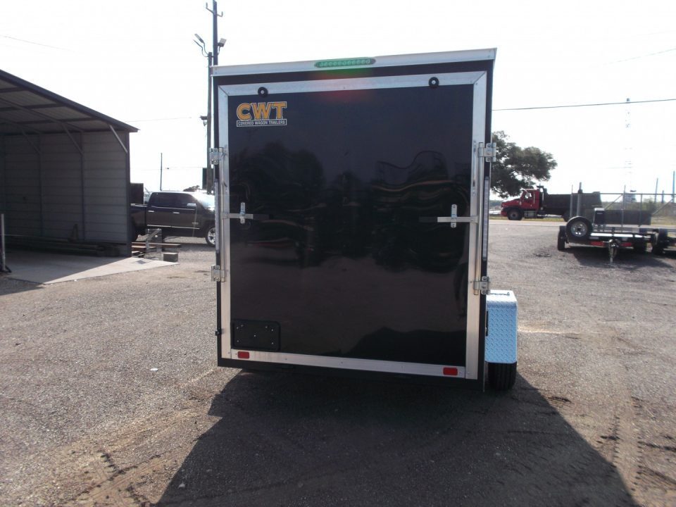 New 2027 Covered Wagon Trailers 6x10 Cargo / Enclosed Trailer / 6'6" Interior Height / Extra Wide Ramp Gate / RV Side Door /.030 Black Semi-Screwless Exterior