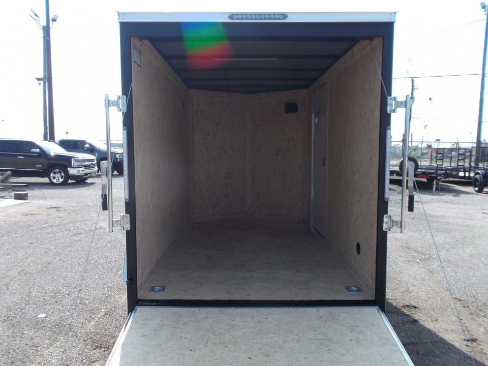 New 2027 Covered Wagon Trailers 6x10 Cargo / Enclosed Trailer / 6'6" Interior Height / Extra Wide Ramp Gate / RV Side Door /.030 Black Semi-Screwless Exterior