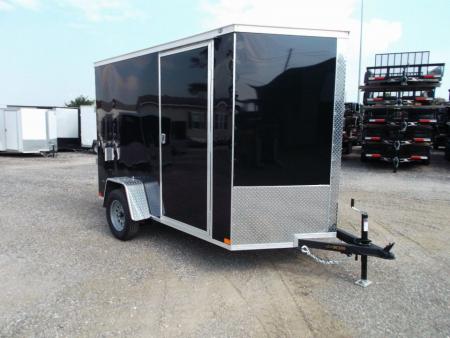 New 2027 Covered Wagon Trailers 6x10 Cargo / Enclosed Trailer / 6'6" Interior Height / Extra Wide Ramp Gate / RV Side Door /.030 Black Semi-Screwless Exterior
