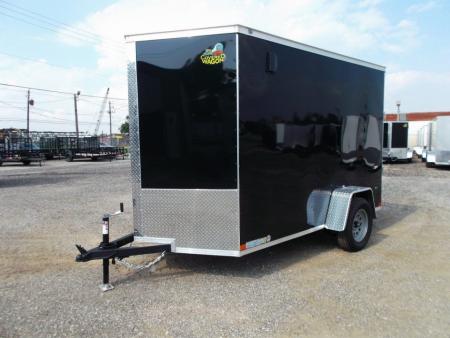 New 2027 Covered Wagon Trailers 6x10 Cargo / Enclosed Trailer / 6'6" Interior Height / Extra Wide Ramp Gate / RV Side Door /.030 Black Semi-Screwless Exterior