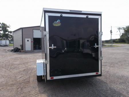 New 2027 Covered Wagon Trailers 6x10 Cargo / Enclosed Trailer / 6'6" Interior Height / Extra Wide Ramp Gate / RV Side Door /.030 Black Semi-Screwless Exterior