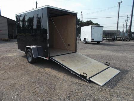 New 2027 Covered Wagon Trailers 6x10 Cargo / Enclosed Trailer / 6'6" Interior Height / Extra Wide Ramp Gate / RV Side Door /.030 Black Semi-Screwless Exterior