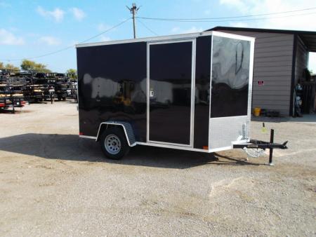 New 2027 Covered Wagon Trailers 6x10 Cargo / Enclosed Trailer / 6'6" Interior Height / Extra Wide Ramp Gate / RV Side Door /.030 Black Semi-Screwless Exterior