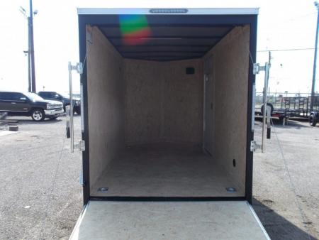 New 2027 Covered Wagon Trailers 6x10 Cargo / Enclosed Trailer / 6'6" Interior Height / Extra Wide Ramp Gate / RV Side Door /.030 Black Semi-Screwless Exterior