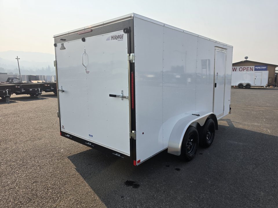 New 2027 Mirage 7x14 EXPO Round Front Flat Top Enclosed Trailer 7K GVWR