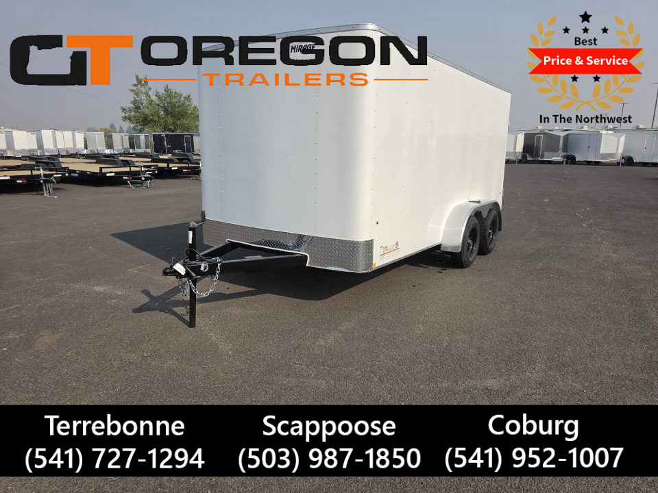 New 2027 Mirage 7x14 EXPO Round Front Flat Top Enclosed Trailer 7K GVWR