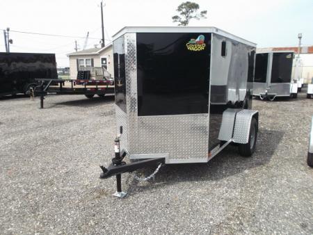 New 2027 Covered Wagon Trailers 5x8 Cargo Trailer / Enclosed Trailer / Ramp / Side Door / .030 Black / Bed Lined Tongue and Frame