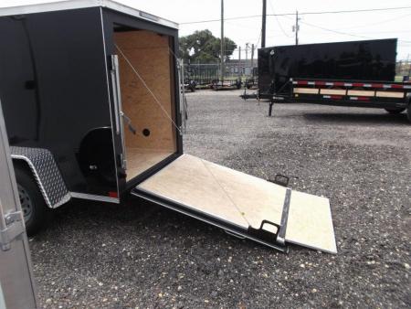 New 2027 Covered Wagon Trailers 5x8 Cargo Trailer / Enclosed Trailer / Ramp / Side Door / .030 Black / Bed Lined Tongue and Frame