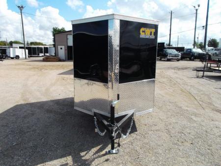 New 2027 Covered Wagon Trailers 5x8 Cargo Trailer / Enclosed Trailer / Ramp / Side Door / .030 Black / Bed Lined Tongue and Frame