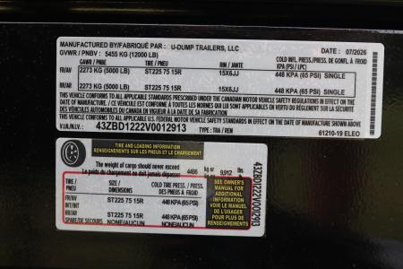 New 2027 6X12 U-Dump Dump Trailer