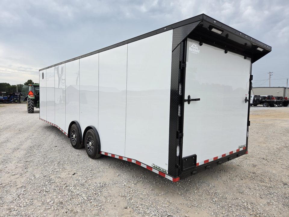 New 2027 Rock Solid 8.5X28 TANDEM 14K CARGO W/7' HEIGHT FINISHED INTERIOR FRONT CABINETS ELECTRIC JACK & A/C