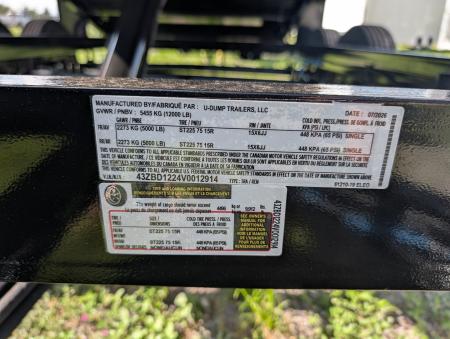New 2027 6X12 U-Dump Dump Trailer
