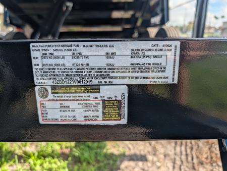 New 2027 6X12 U-Dump Dump Trailer