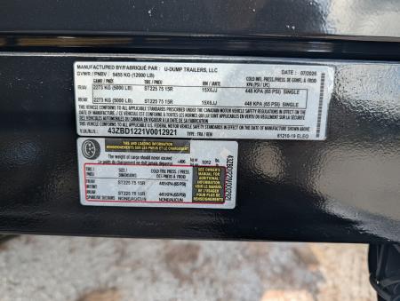 New 2027 6X12 U-Dump Dump Trailer