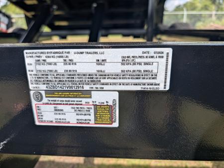 New 2027 7X14 U-Dump Dump Trailer