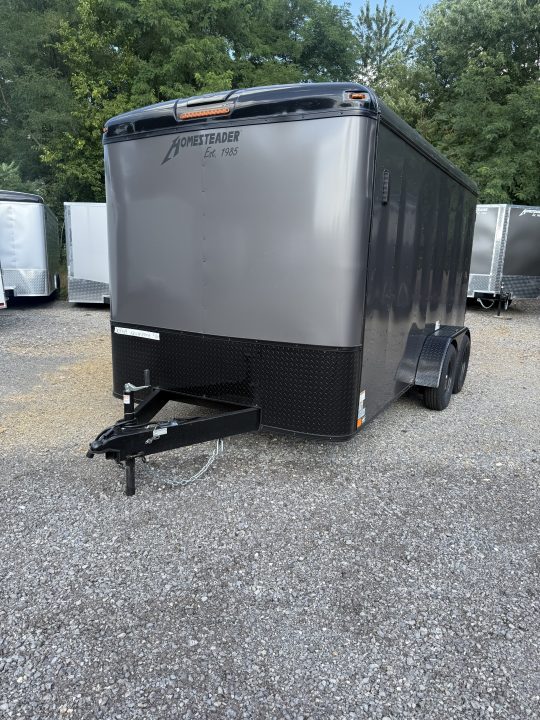 New 2027 Homesteader 7x14 Cargo Trailer - SWING Door - GRAY W/ BLACKOUT