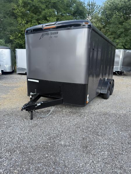 New 2027 Homesteader 7x14 Cargo Trailer - SWING Door - GRAY W/ BLACKOUT