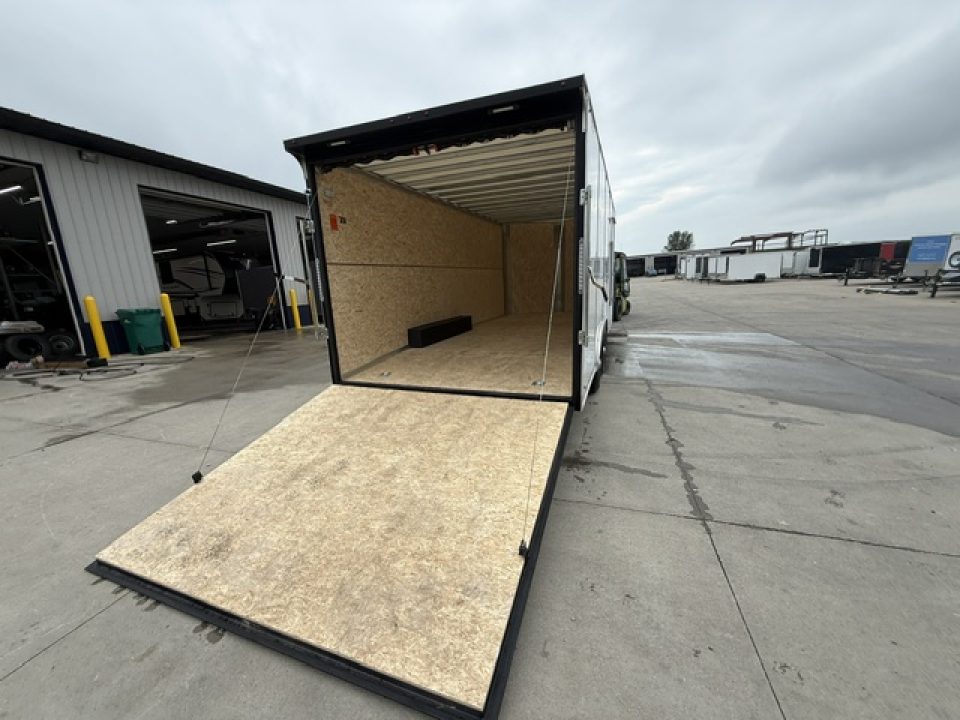 New 2026 H&H White 8.5'x20' 14k Flat Top V-Nose Enclosed Car Hauler Cargo Trailer