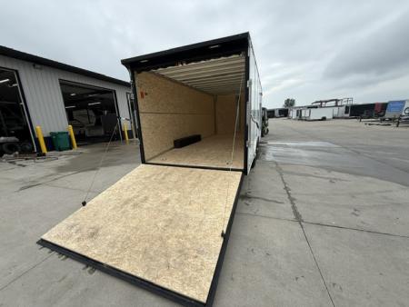 New 2026 H&H White 8.5'x20' 14k Flat Top V-Nose Enclosed Car Hauler Cargo Trailer