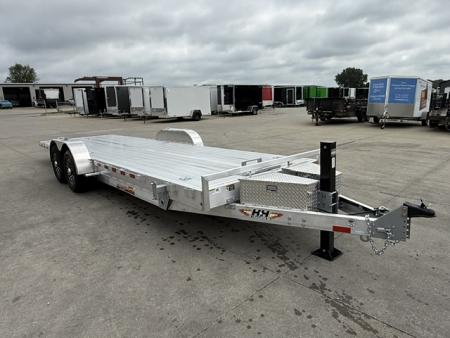 New 2027 H&H Aluminum 82 x24' 14k Electric Tilt Low Profile Speed Loader Car Hauler Trailer