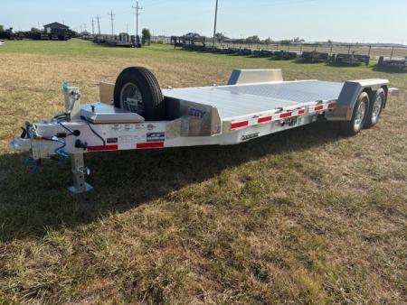 New 2026 EBY Tandem 14K Aluminum Gravity Tilt Trailer W/ 6' Stationary & Spare Tire
