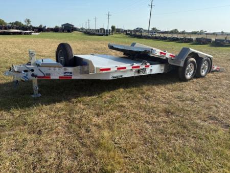 New 2026 EBY Tandem 14K Aluminum Gravity Tilt Trailer W/ 6' Stationary & Spare Tire