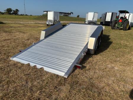 New 2026 EBY Tandem 14K Aluminum Gravity Tilt Trailer W/ 6' Stationary & Spare Tire