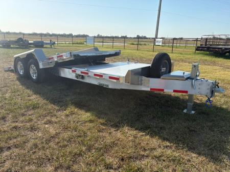 New 2026 EBY Tandem 14K Aluminum Gravity Tilt Trailer W/ 6' Stationary & Spare Tire