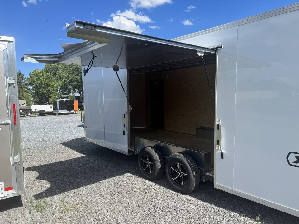 New 2027 E-Z Hauler EZEC8.5X20CH XLT PRO 10K 71 SERIES Car Hauler ELITE ESCAPE DOOR, REAR CANOPY, 7 FT 1 INCH INTERIOR HEIGHT, FREE ALUMINUM WHEEL UPGRADE