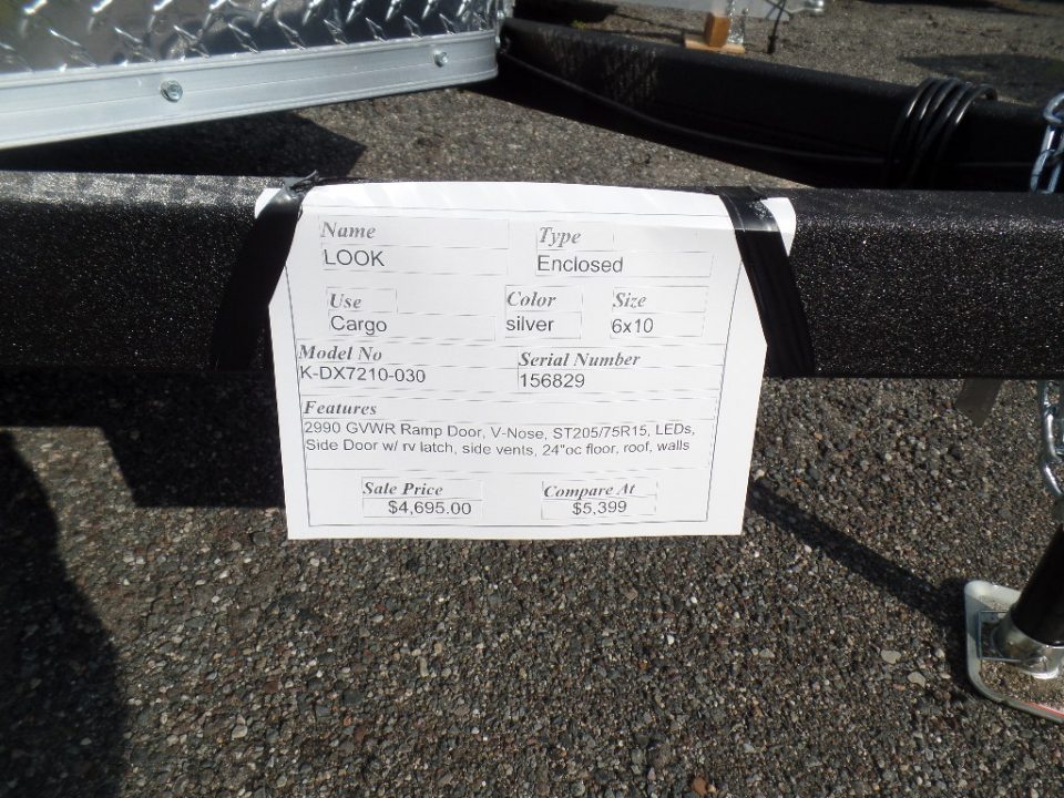 New 2027 Look Trailers 6' X 10' Enclosed ST Single Axle Model Cargo / Enclosed Trailer