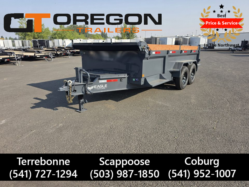 New 2027 Eagle 7X14 Venture Pro LOADED Dump Trailer w/ 24" Sidewalls 14K GVWR