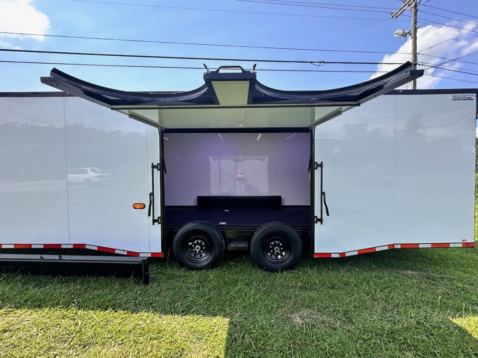 New 2026 Luxe 8.5x28 Race Trailer - Finished Interior- 7000lb Spread Torsion - Recessed E-Track-Full Escape Door-Removable Fender