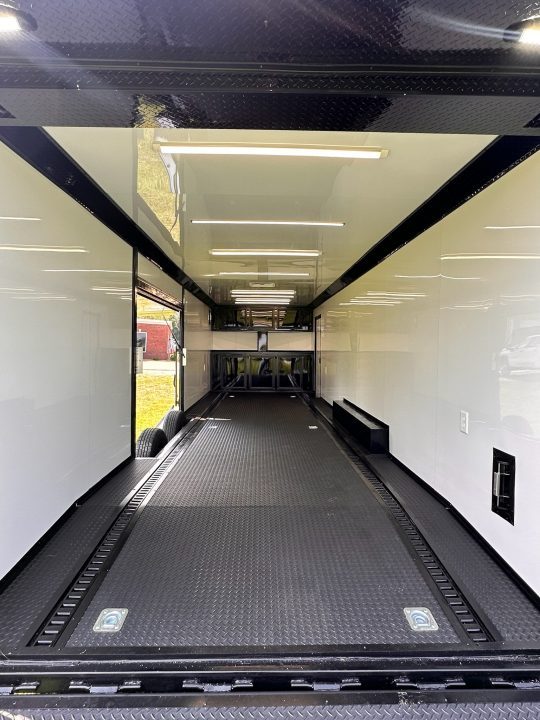 New 2026 Luxe 8.5x28 Race Trailer - Finished Interior- 7000lb Spread Torsion - Recessed E-Track-Full Escape Door-Removable Fender