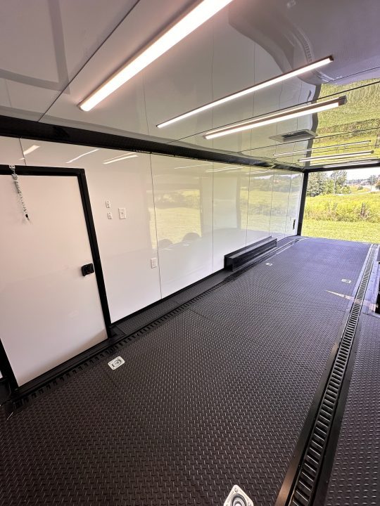 New 2026 Luxe 8.5x28 Race Trailer - Finished Interior- 7000lb Spread Torsion - Recessed E-Track-Full Escape Door-Removable Fender