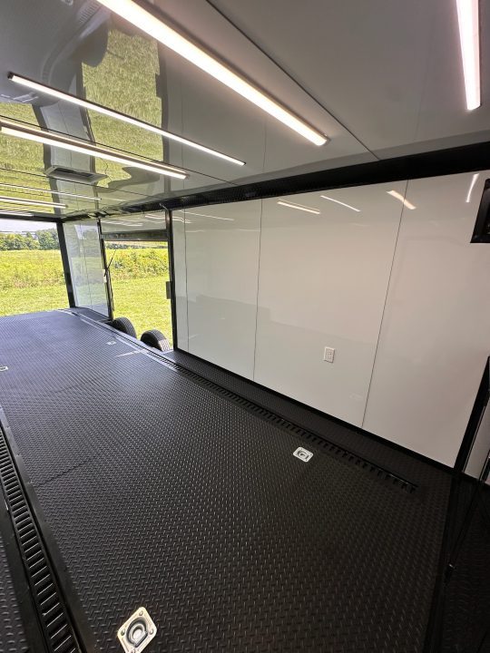 New 2026 Luxe 8.5x28 Race Trailer - Finished Interior- 7000lb Spread Torsion - Recessed E-Track-Full Escape Door-Removable Fender