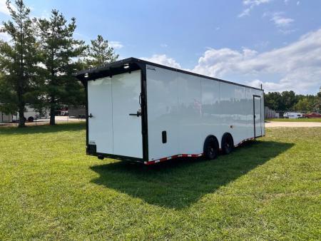 New 2026 Luxe 8.5x28 Race Trailer - Finished Interior- 7000lb Spread Torsion - Recessed E-Track-Full Escape Door-Removable Fender