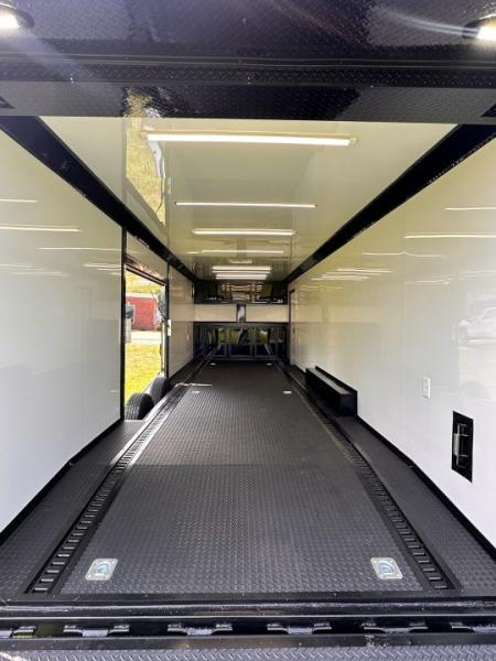 New 2026 Luxe 8.5x28 Race Trailer - Finished Interior- 7000lb Spread Torsion - Recessed E-Track-Full Escape Door-Removable Fender