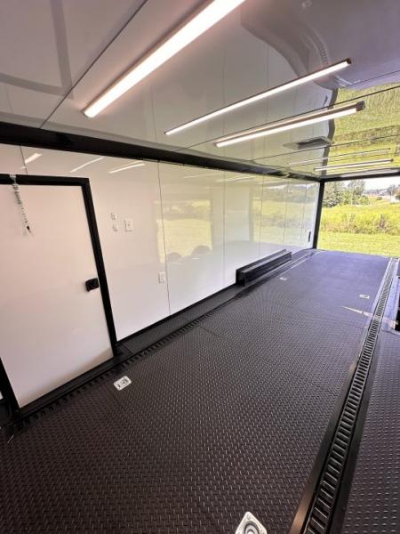 New 2026 Luxe 8.5x28 Race Trailer - Finished Interior- 7000lb Spread Torsion - Recessed E-Track-Full Escape Door-Removable Fender
