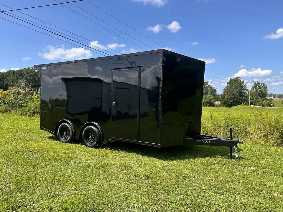 New 2026 Luxe 8.5x16 Car Hauler-5200 Torsion- Black poly- Blackout- Enclosed Trailer