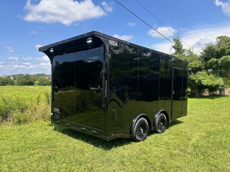 New 2026 Luxe 8.5x16 Car Hauler-5200 Torsion- Black poly- Blackout- Enclosed Trailer