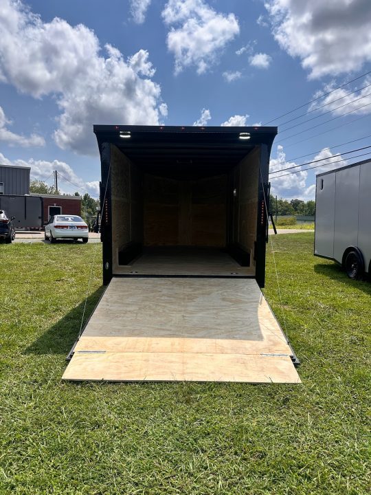 New 2026 Luxe 8.5x16 Car Hauler-5200 Torsion- White poly- Blackout- Enclosed Trailer