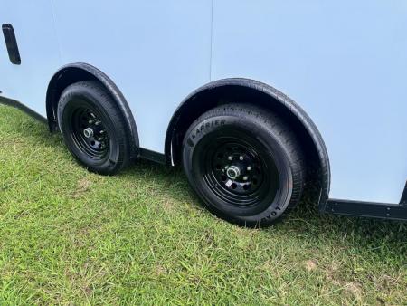 New 2026 Luxe 8.5x16 Car Hauler-5200 Torsion- White poly- Blackout- Enclosed Trailer