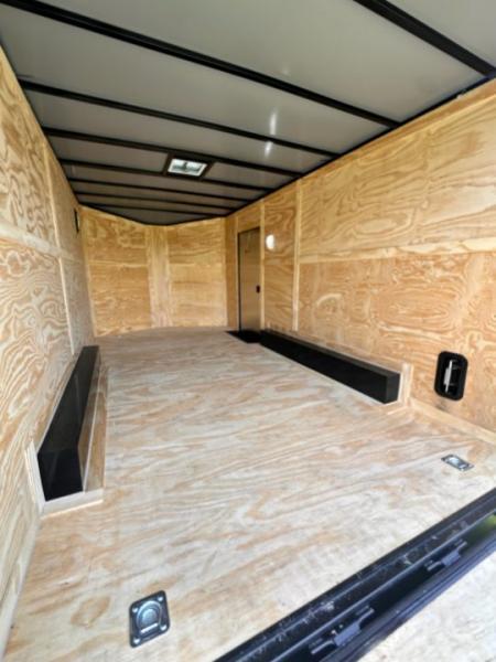 New 2026 Luxe 8.5x16 Car Hauler-5200 Torsion- White poly- Blackout- Enclosed Trailer