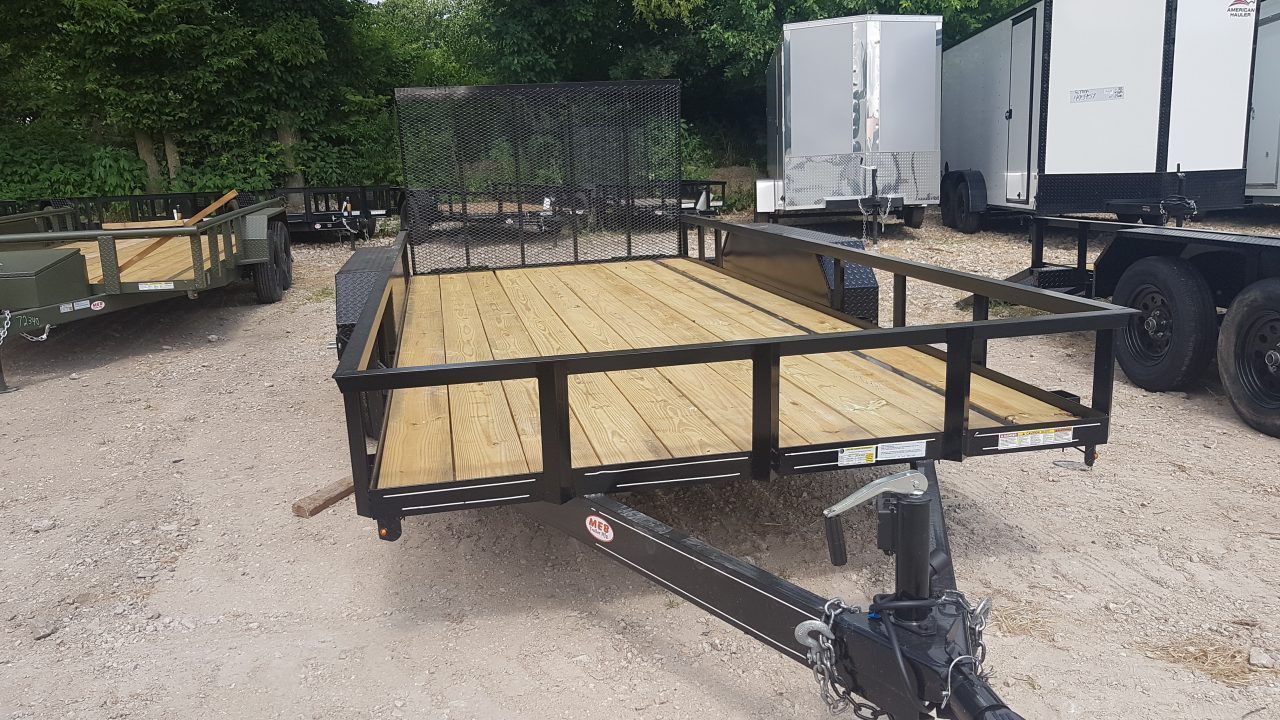 New 2026 MEB 77" x 16' Utility Trailer with Ramp Gate – 7K GVWR