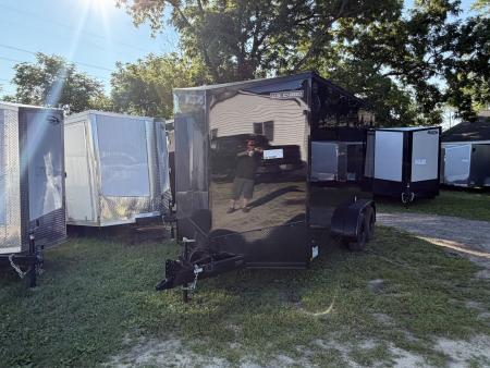 New 2027 US CARGO 7 X 14 Enclosed Trailer with Ramp AND 7FT INTERIOR - BLACK OUT TRIM !!