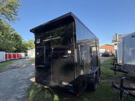 New 2027 US CARGO 7 X 14 Enclosed Trailer with Ramp AND 7FT INTERIOR - BLACK OUT TRIM !!