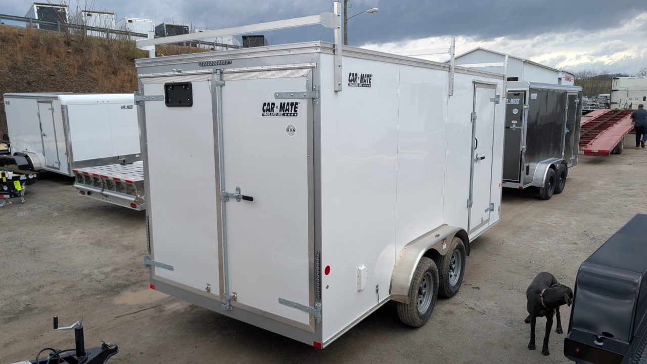 New 2026 Car Mate 7x16 HD Custom Contractor Trailer w/ Barn Doors