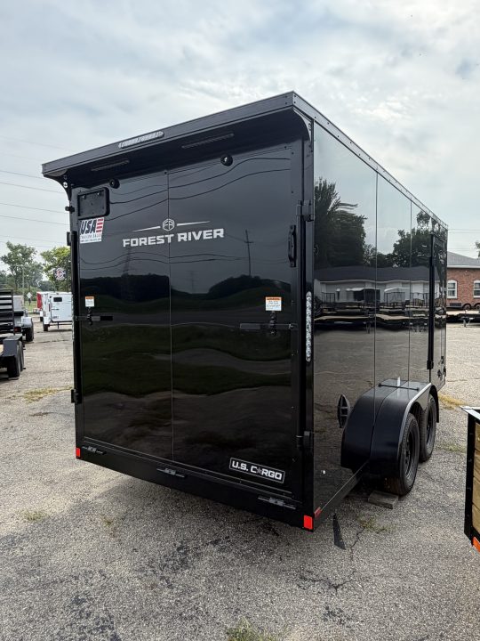 New 2027 US CARGO 7 X 16 Enclosed Trailer with Ramp AND 7FT INTERIOR - BLACK OUT TRIM !!